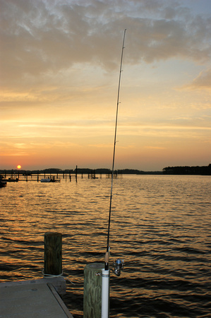 Lone Fishing Pole on Miller's Pier
