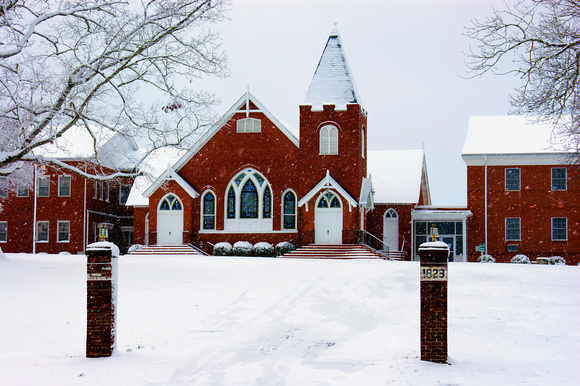 Hester Baptist Church In the Snow